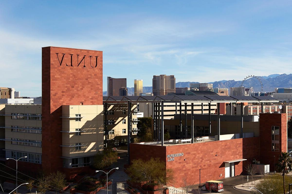 Campus Buildings with Las Vegas strip in the background